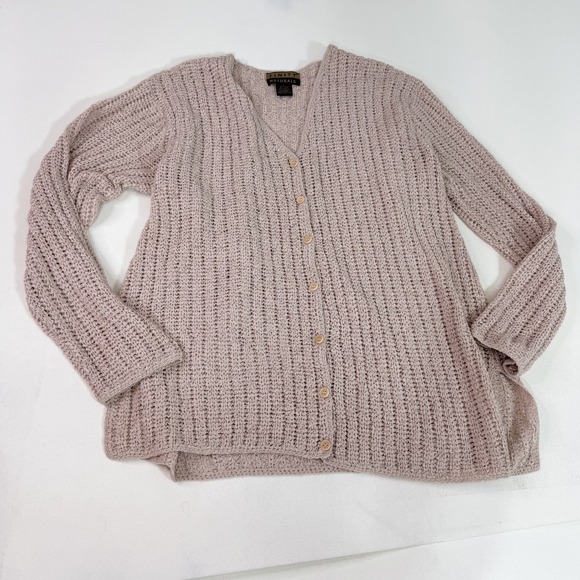 Finity Sweaters - Finity Naturals Sweater Womens Small Beige Button Front Wool Blend Knit Cardigan